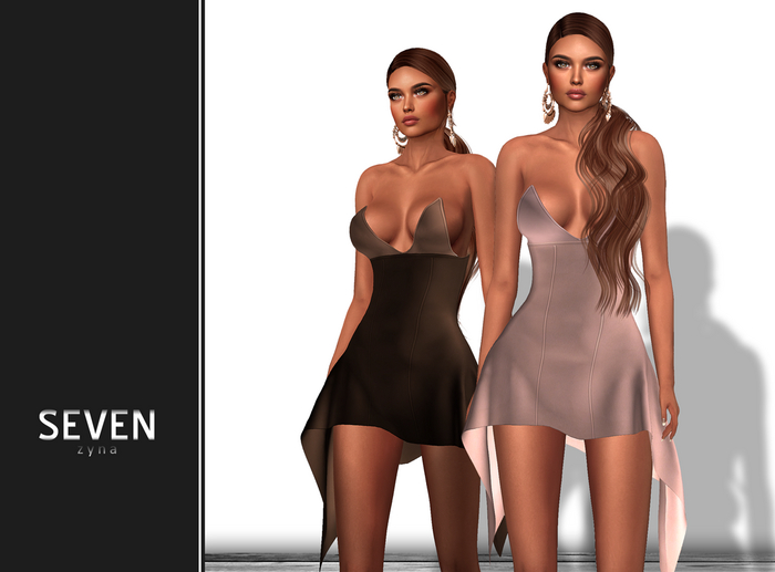 SEVEN - ZYNA mesh DRESS (nude - brown)