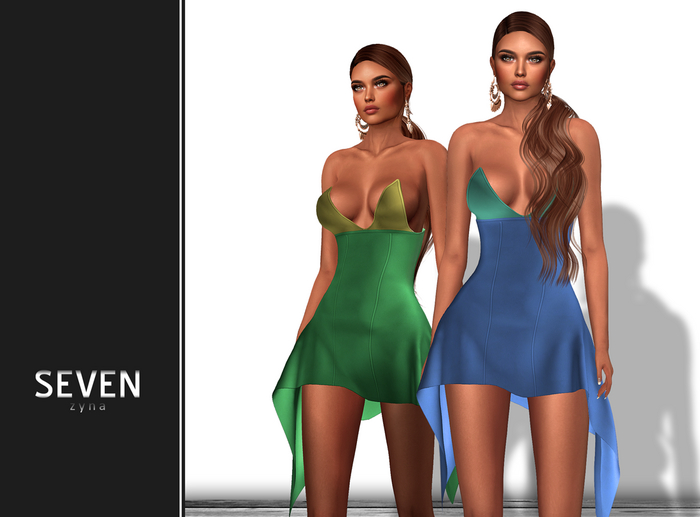 SEVEN - ZYNA mesh DRESS (blue - green)