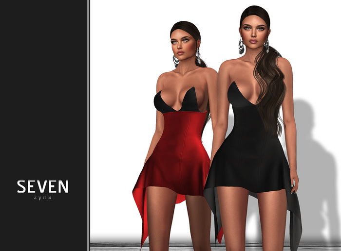 SEVEN - ZYNA mesh DRESS (black - red)