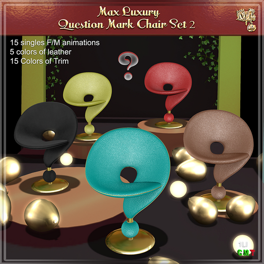 Max Luxury - Question Mark Chair Set 2 50% OFF