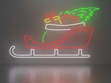 Santa Claus sleigh neon sign Full Permission