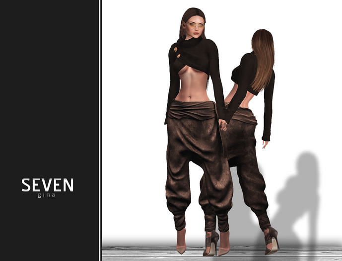 SEVEN - GINA mesh OUTFIT (brown)