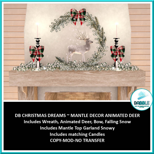 DB CHRISTMAS DREAMS ~ MANTLE DECOR ANIMATED DEER  add me