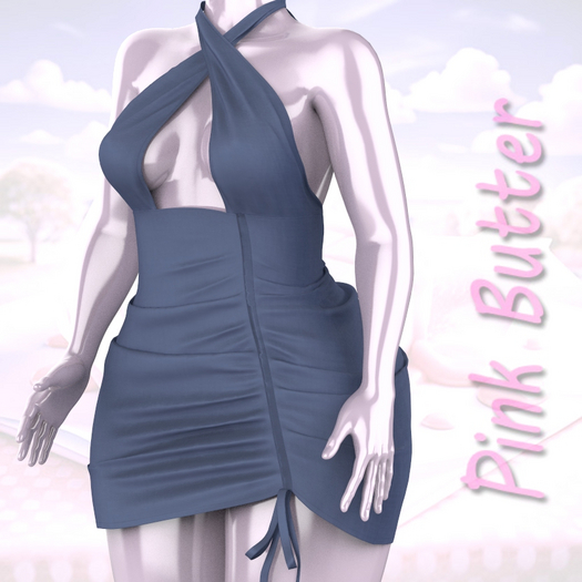 Navy Rouched Dress Waifu