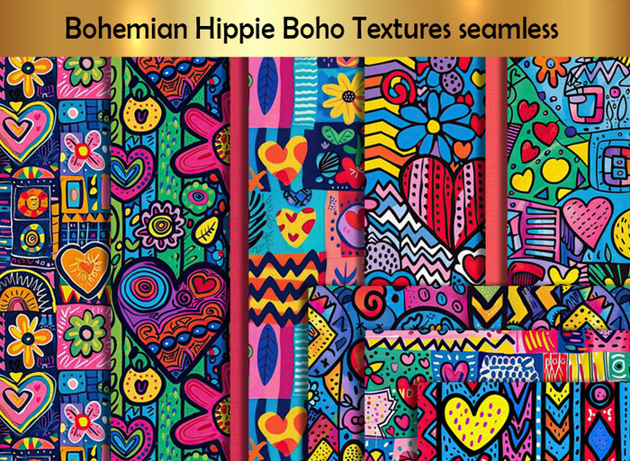 Second Life Marketplace - Bohemian Hippie Boho Textures seamless A