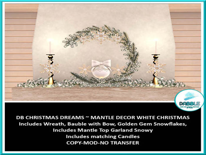 DB CHRISTMAS DREAMS ~ MANTLE DECOR WHITE DEER  add m