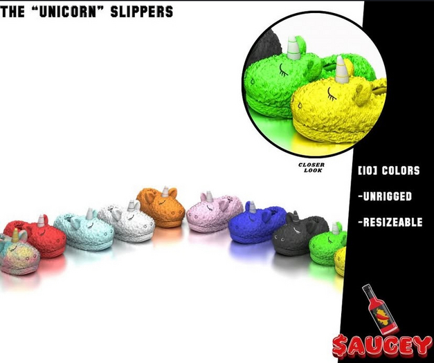$aucey- Unicorn Slippers(Red) 