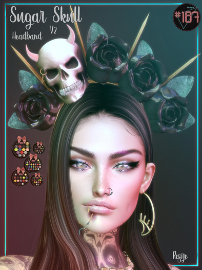 #187# Sugar Skull Headband v2 