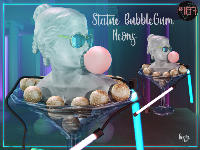 #187# Statue BubbleGum & Neon Decor