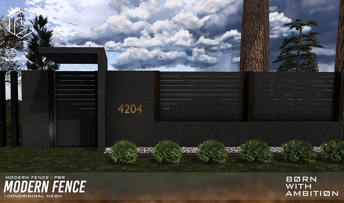 (B.W.A) Modern Fence Black