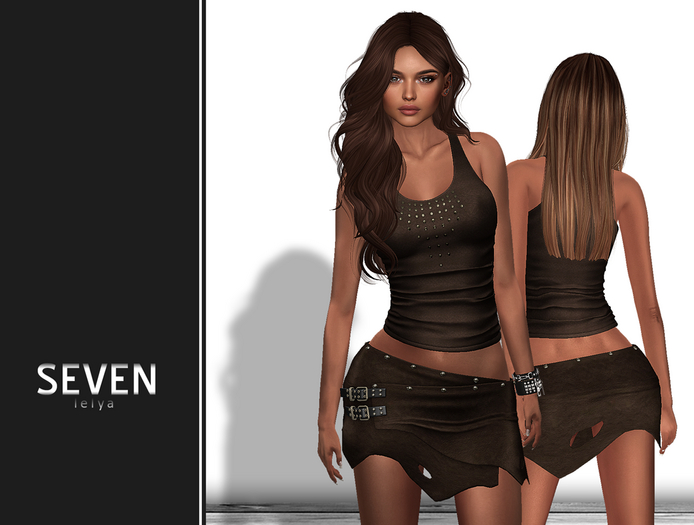 SEVEN - LELYA mesh OUTFIT (brown)