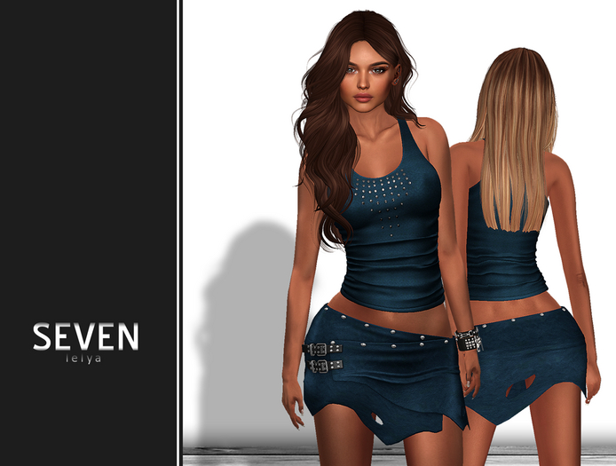 SEVEN - LELYA mesh OUTFIT (navy)