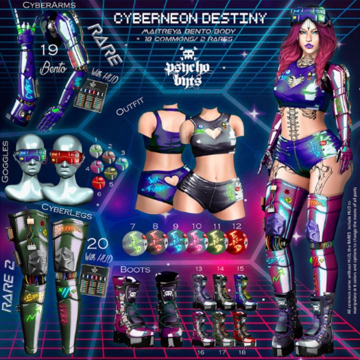 {PSYCHO:Byts} Cyberneon Destiny -GREEN- 3 (psc)  for Maitreya.
