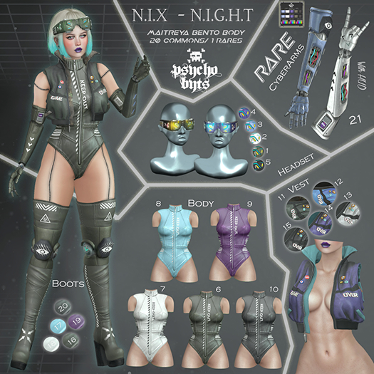 21 .{PSYCHO:Byts}. N.i.x  - N.i.g.h.t - Arms RARE+4 (psc)-Purpl
