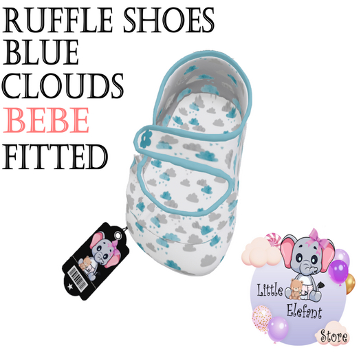 Ruffle Shoes Blue Clouds - Bebe fitted