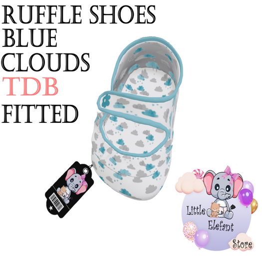 Ruffle Shoes Blue Clouds - TDB Fitted 