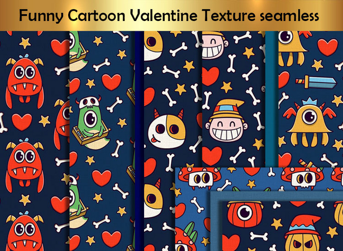 Funny Cartoon Valentine Texture seamless F