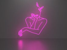 Silhouette of a girl 5 neon sign Full Permission