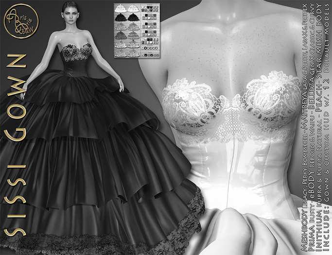 DEMO***ArisArisB&W~ArAy39~SiSsi Gown~CUSTOM HUD(ADD)