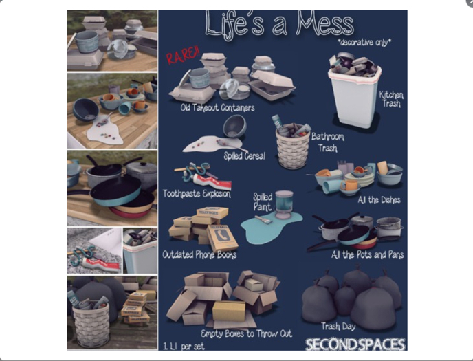Second Spaces - Life's a Mess - Old Takeout Containers RARE