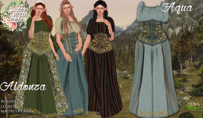 *LE* Aldonza Aqua - Medieval Peasant dress