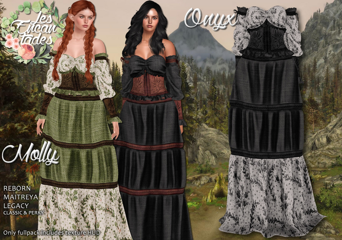 *LE* Molly Onyx - Medieval peasant dress
