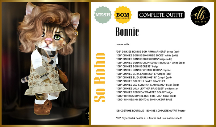 *DB* DINKIES BONNIE BOHO OUTFIT*