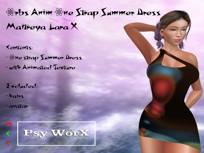 >Psy WorX< Orbs Anim 1 Strap Summer Dress Lara X & petite