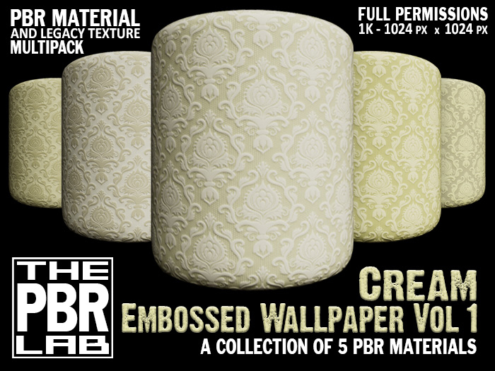 The PBR Lab - Embossed Wallpaper Cream Vol 1 Multipack