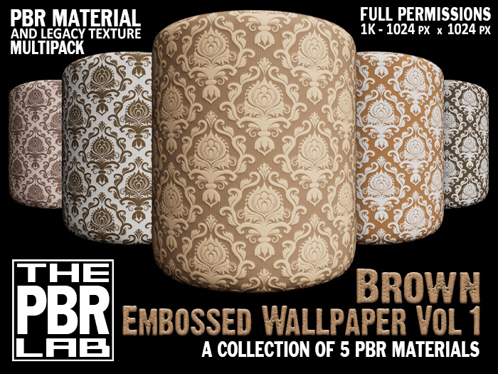The PBR Lab - Embossed Wallpaper Brown Vol 1 Multipack