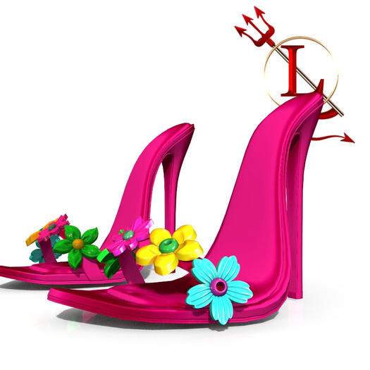 Magenta Flower Heels KHARA