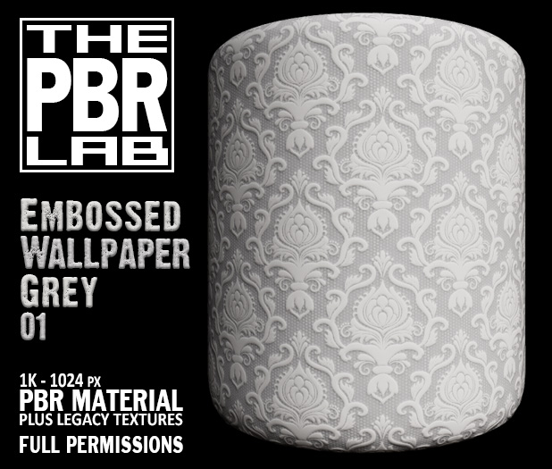 The PBR Lab - Embossed Wallpaper Grey 01
