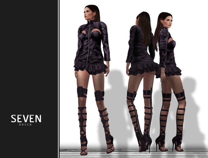 SEVEN - BECCA mesh OUTFIT (plum)