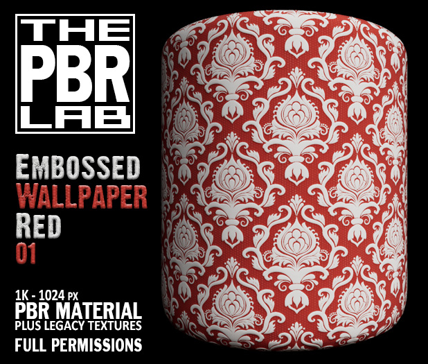 The PBR Lab - Embossed Wallpaper Red 01