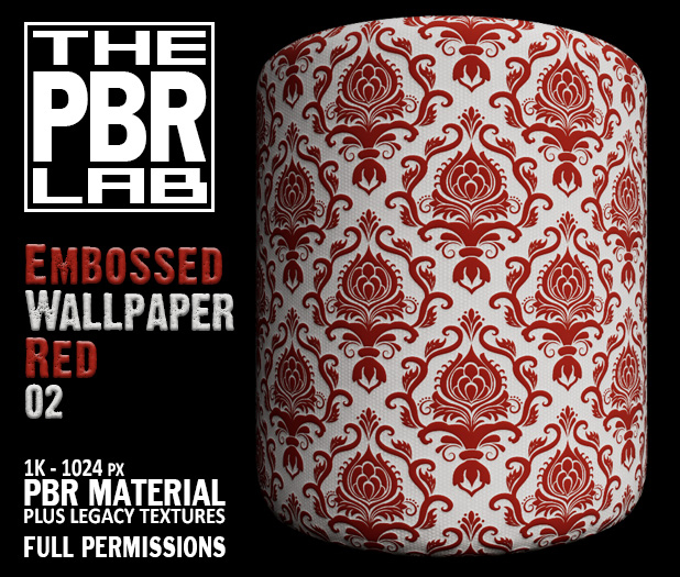 The PBR Lab - Embossed Wallpaper Red 02