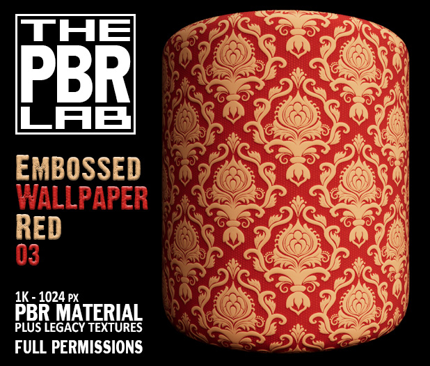 The PBR Lab - Embossed Wallpaper Red 03