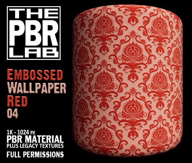 The PBR Lab - Embossed Wallpaper Red 04