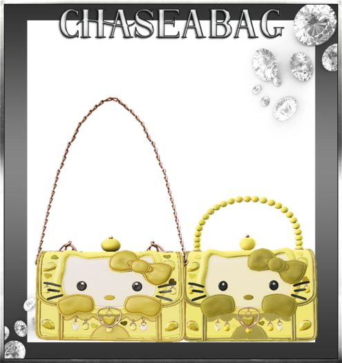 Yellow "Kitty Kisses" Hangbag