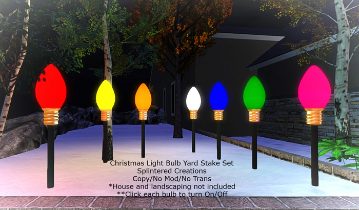 Christmas Light Bulb Yard Stake Set 