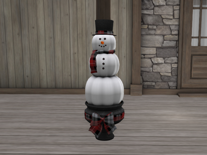 Snowman Stacked Pumpkins - Bow