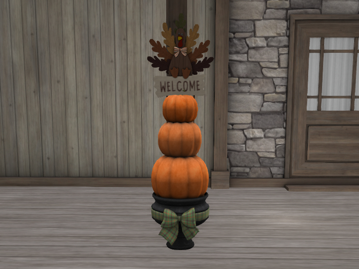 Turkey Welcome Stacked Pumpkins
