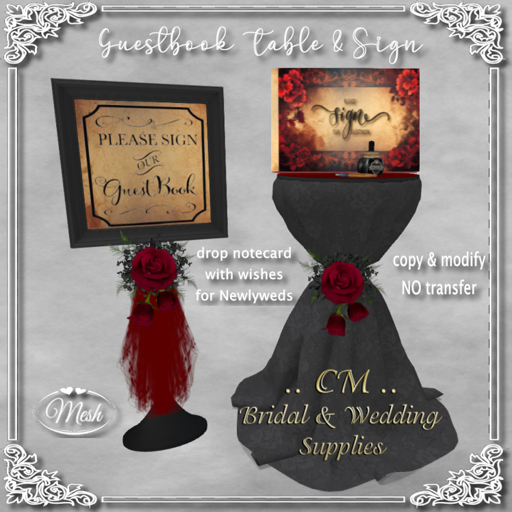 CM..Guestbook Table & Sign - Dark