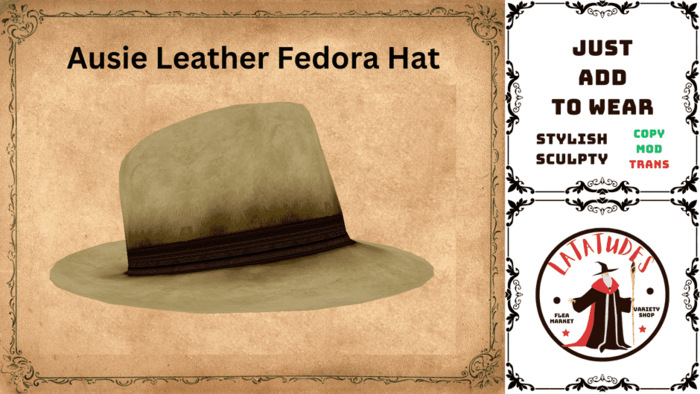 Ausie Leather Fedora Hat