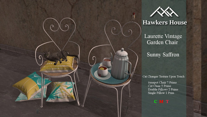 *HH* Laurette Vintage Garden Chairs Sunny Saffron