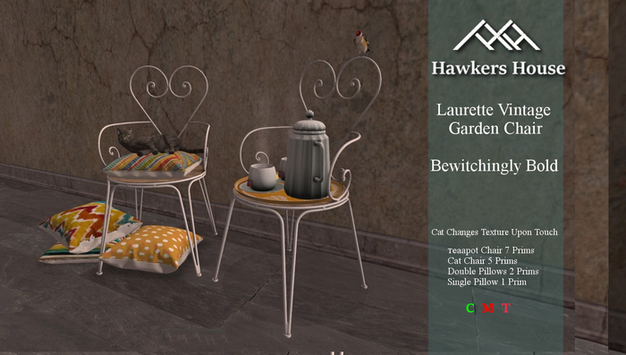 *HH* Laurette Vintage Garden Chairs Bewitchingly Bold