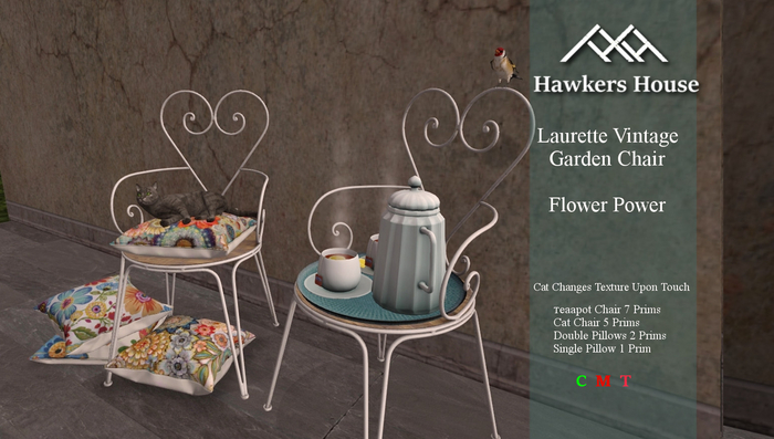 *HH* Laurette Vintage Garden Chairs Flower Power