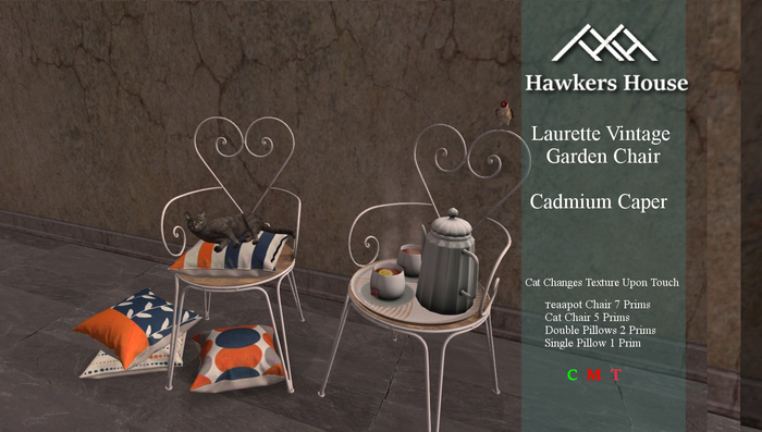*HH* Laurette Vintage Garden Chairs Cadmium Caper