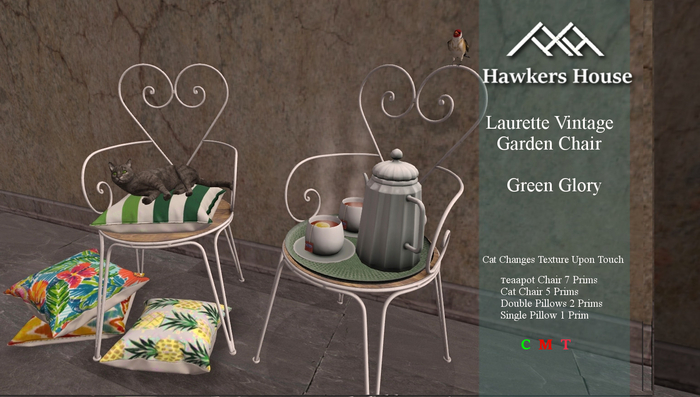 *HH* Laurette Vintage Garden Chairs Green Glory
