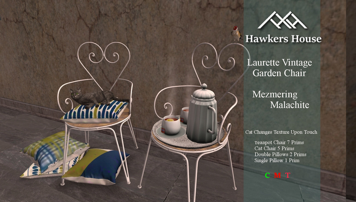 *HH* Laurette Vintage Garden Chairs Mezmerizing Malachite