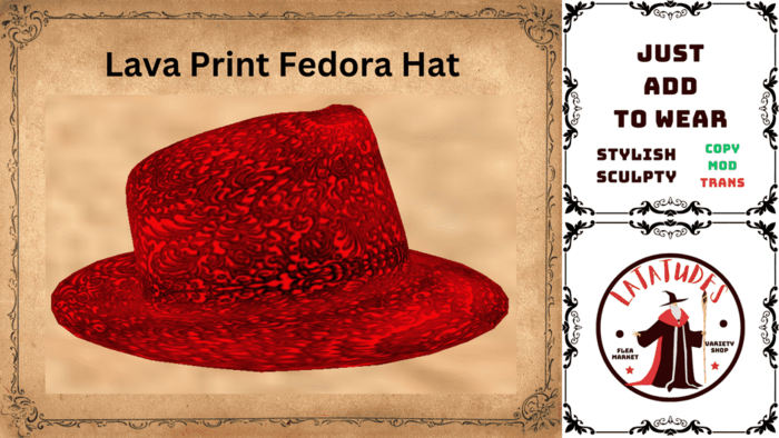 Lava Print Fedora Hat